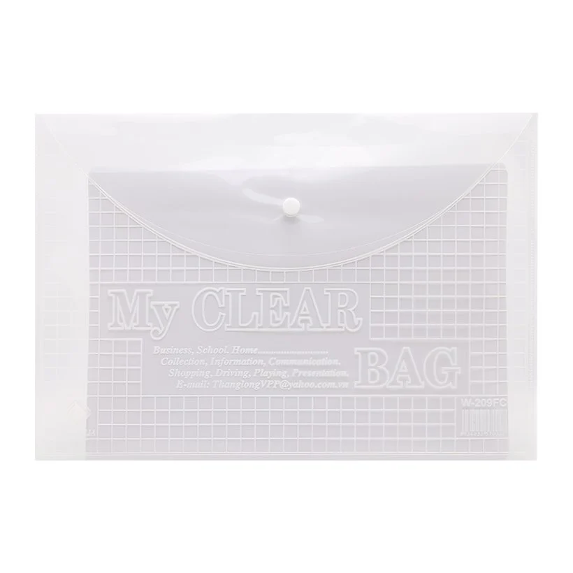 Túi clear bag 1 khuy dày A4 TM ( Khổ F)